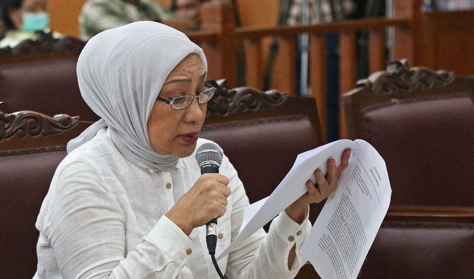 Ratna Sarumpaet during a hearing at the South Jakarta District Court on June 18, 2019. (B1 Photo/Joanito De Saojoao)