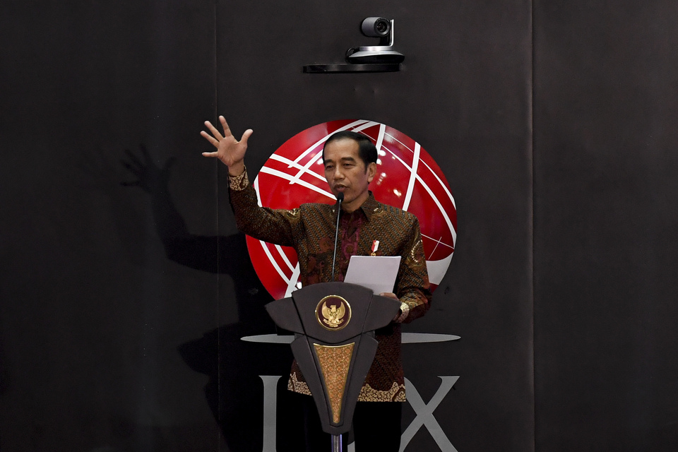 President Joko "Jokowi" Widodo calls the Indonesian capital market authorities to toughen their acts against market manipulations when opens IDX