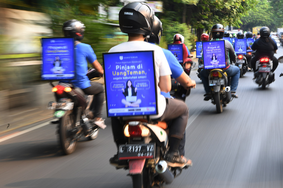 The acquisition of an online motorcycle taxi service is one way Indonesia Air is expanding its business this year. (Antara Photo/Zabur Karuru)