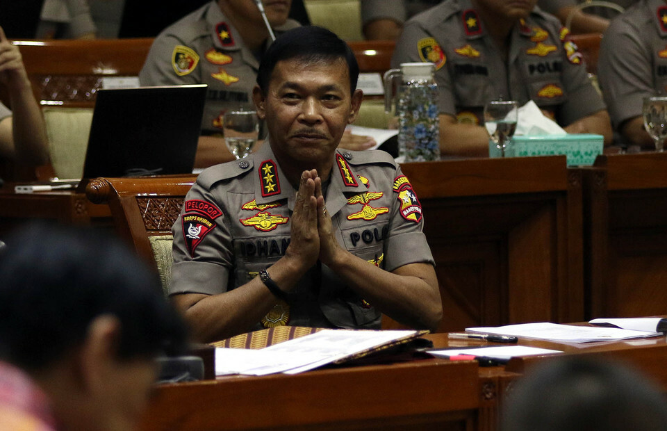 Idham Azis attends a hearing at the House of Representatives in South Jakarta in November 2019. (SP Photo/Ruht Semiyono)