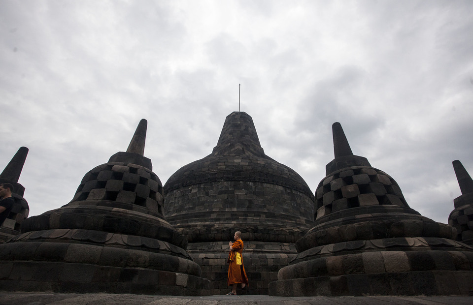 The Borobudur Temple in Magelang, Central Java – the biggest Buddhist temple in the world. (Antara Photo/Andreas Fitri Atmoko)

