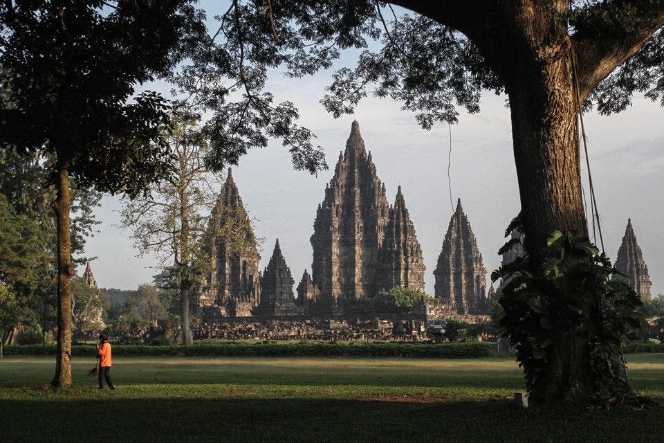 The 9th century Hindu Prambanan Temple complex in Yogyakarta on Tuesday. (Antara Photo/Hendra Nurdiyansyah)
