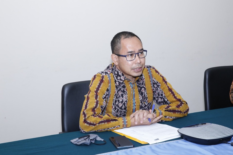 Judha Nugraha, the director general of citizen protection at the Foreign Affairs Ministry in a press conference on Wednesday. (Photo courtesy of the Foreign Affairs Ministry)