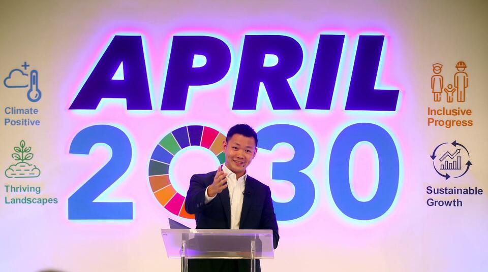Royal Golden Eagle director Anderson Tanoto at the virtual APRIL 2030 launch press conference on Oct. 17, 2020. (Photo Courtesy of APRIL)