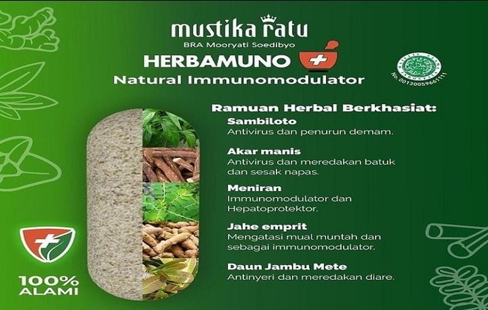 Herbal supplement Herbamuno+ from Mustika Ratu. (Photo Courtesy of Mustika Ratu)