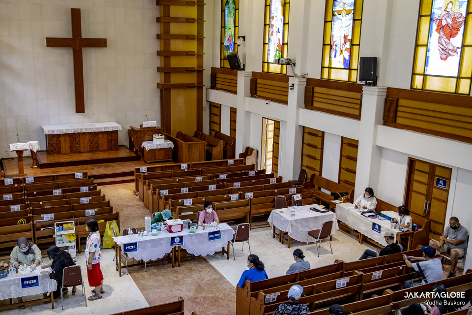 The HKBP Menteng church has been serving mass Covid-19 vaccination program for all peoples despite religion on February 3, 2022. (JG Photo/Yudha Baskoro)