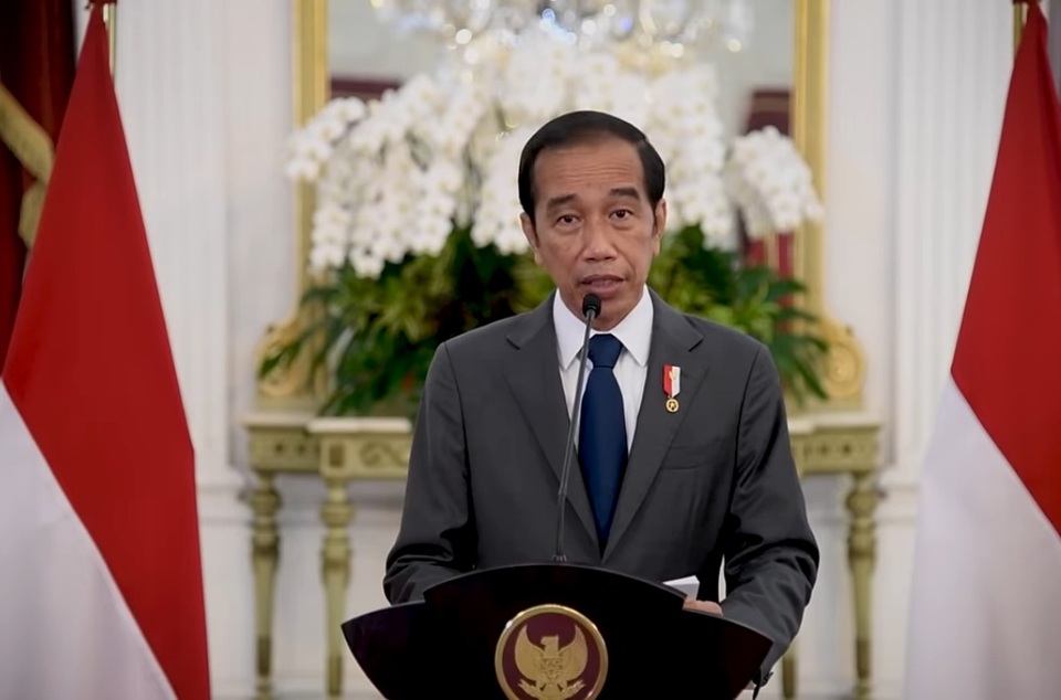 President Joko "Jokowi" Widodo delivers opening remarks during the meeting of G20 Finance Ministers and Central Bank Chiefs in Jakarta, February 17, 2022. (Videography)