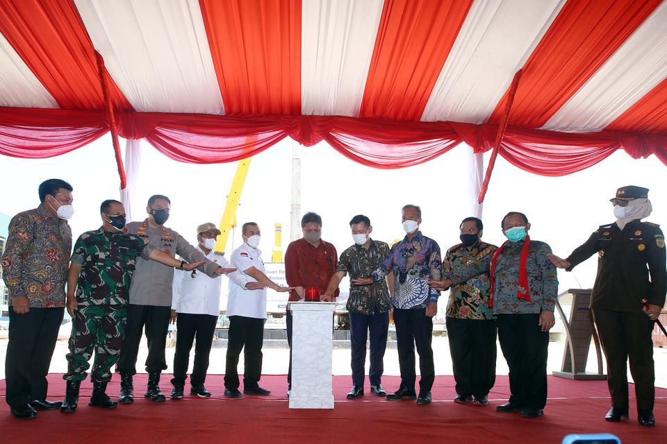 The groundbreaking ceremony of APRIL Group's sustainable paperboard production facility in Pangkalan Kerinci, Riau, Sumatra, on March 29, 2022. (Photo Courtesy of APRIL Group)