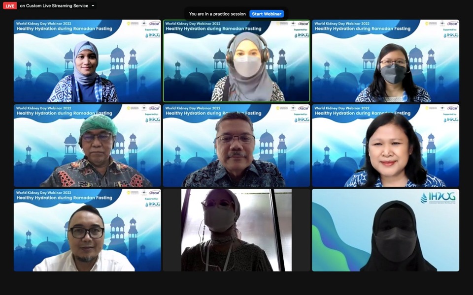 Indonesian Hydration Group (IHWG) recently holds a webinar themed "Healthy Hydration during Ramadan Fasting".