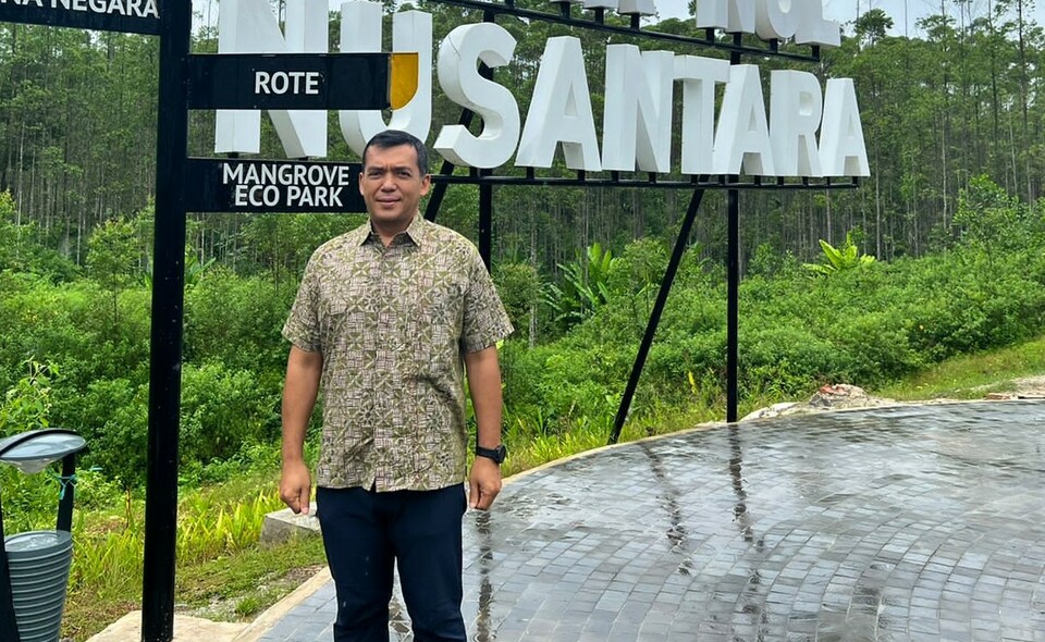 In this undated photo, Krakatau Steel CEO Silmy Karim visits the soon-to-be national capital Nusantara in East Kalimantan. (Photo courtesy of Krakatau Steel)