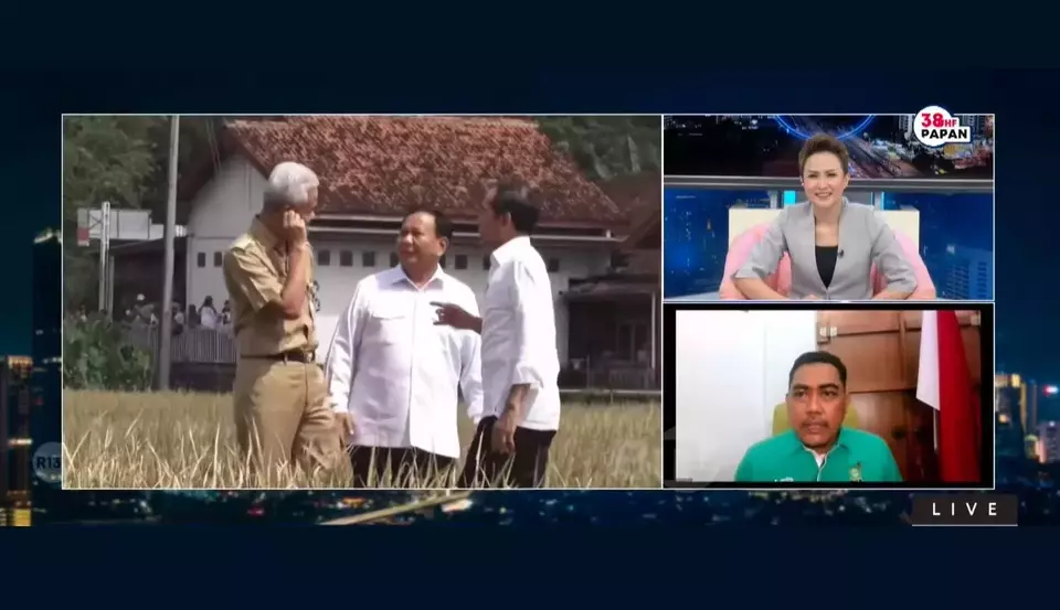 The screen capture of the night talk show on BTV news broadcaster on March 13, 2023.