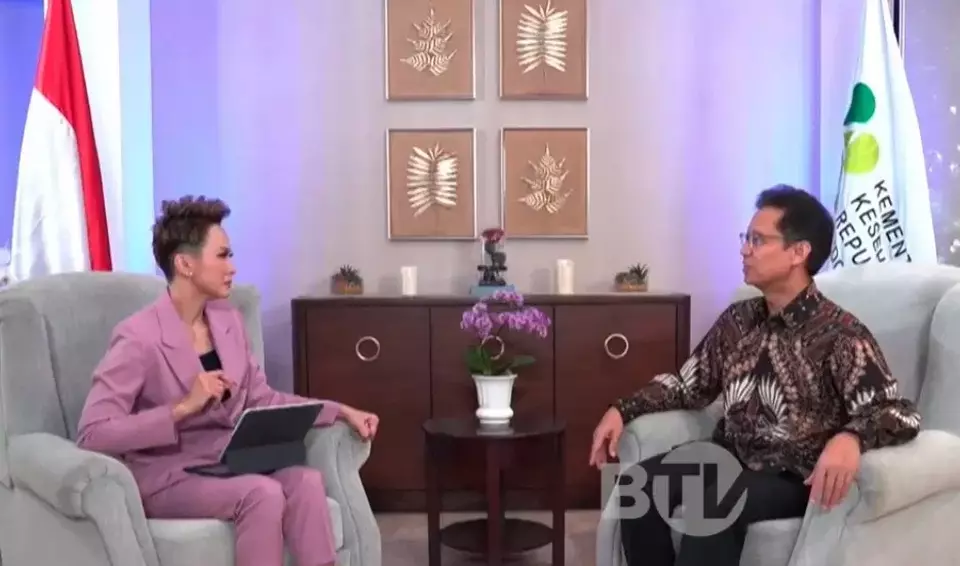 Health Minister Budi Gunadi Sadikin speaks during an exclusive interview with BTV in Jakarta on March 20, 2023. (Videography)