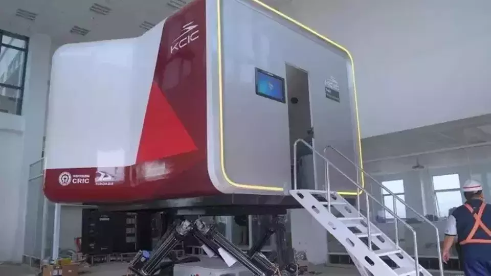 A high-speed train simulator at Tegalluar Railroad Depot in Bandung, West Java. (Photo courtesy of KCIC)