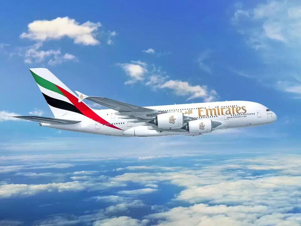 This undated photo shows one of the Emirates' A380 aircraft. (Photo courtesy of Emirates)