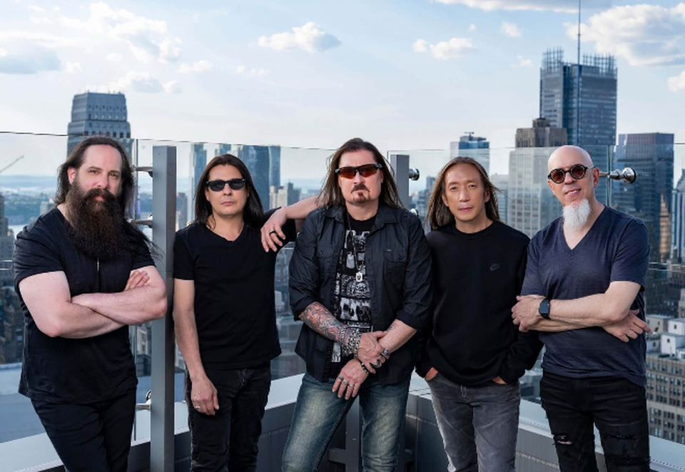 American progressive metal band Dream Theater who is set to wrap up their world tour in Ecopark Ancol, Jakarta, on May 12, 2023. From left to right: John Petrucci, Mike Mangini, James LaBrie, John Myung, Jordan Rudess. (Photo Courtesy of Dream Theater Official Website/Rayon Richards)	