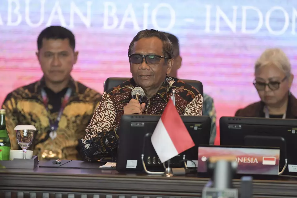 Chief Security Affairs Minister Mahfud MD kicks off the 26th ASEAN Political Security Community Council meeting in Labuan Bajo on May 9, 2023. (Antara Photo/Rivan Awal Lingga)