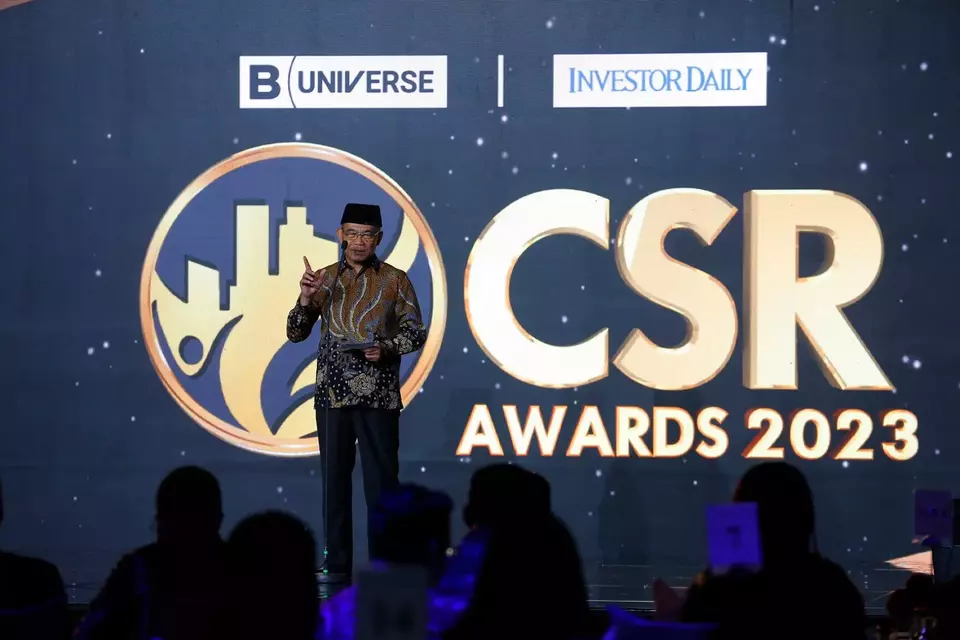 Coordinating Minister for Human Development and Culture Muhadjir Effendy kicks off the B Universe CSR Awards in Jakarta on May 31, 2023. (B Universe Photo)