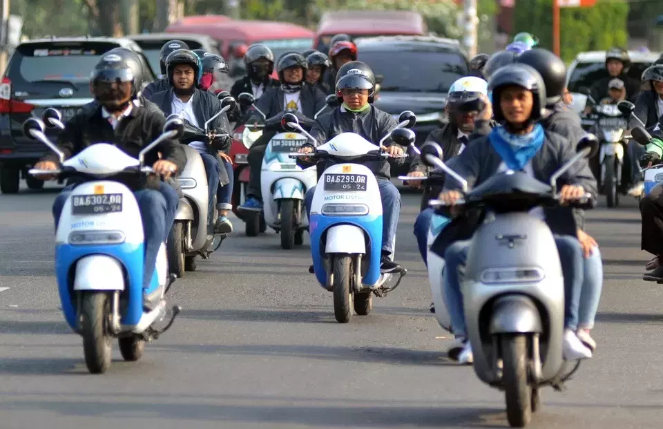 Electric scooters in Indonesia. (Antara Photo)