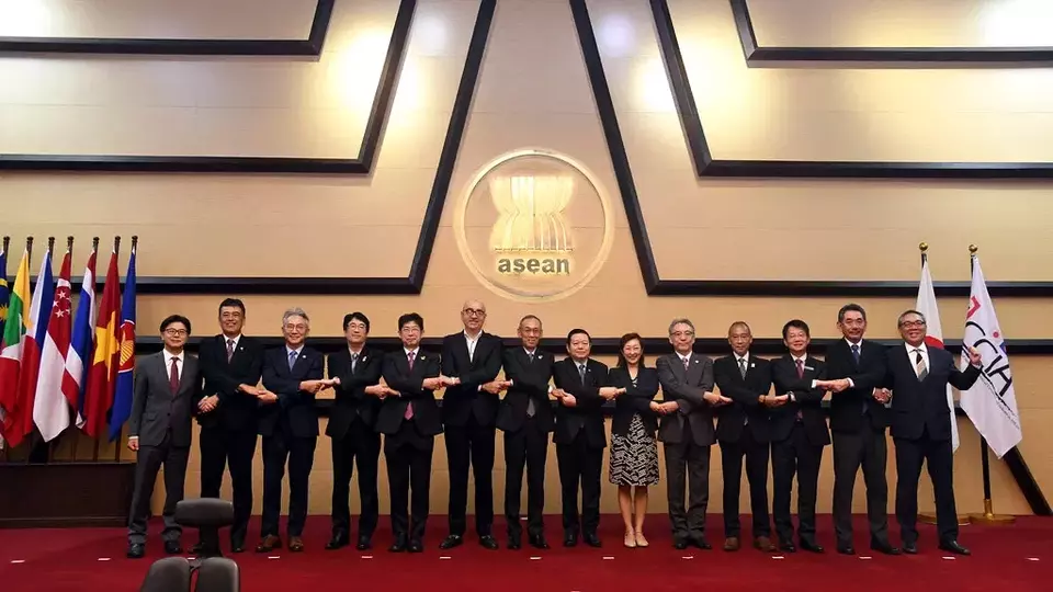 The 15th Annual Dialogue between ASEAN and Federation of Japanese Chambers of Commerce and Industry in ASEAN (FJCCIA) at the bloc's secretariat in Jakarta on August 2, 2023. (Photo Courtesy of ASEAN)