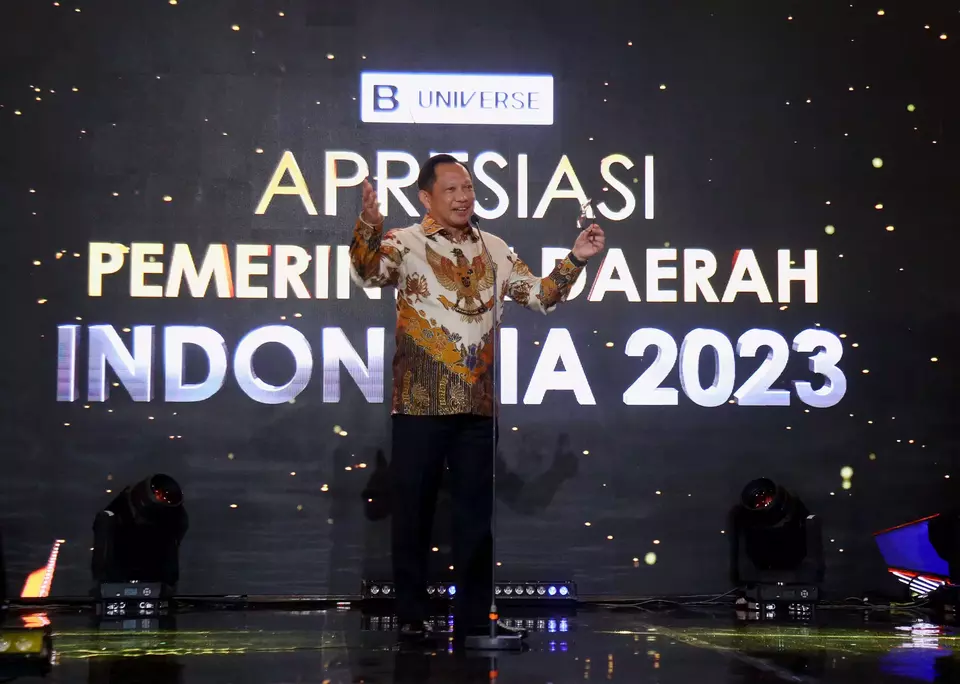 Home Affairs Minister Tito Karnavian opens the Inspiring Regional Government Award (Apdi) in Jakarta on September 12, 2023. (B Universe Photo/Joanito De Saojoao)
