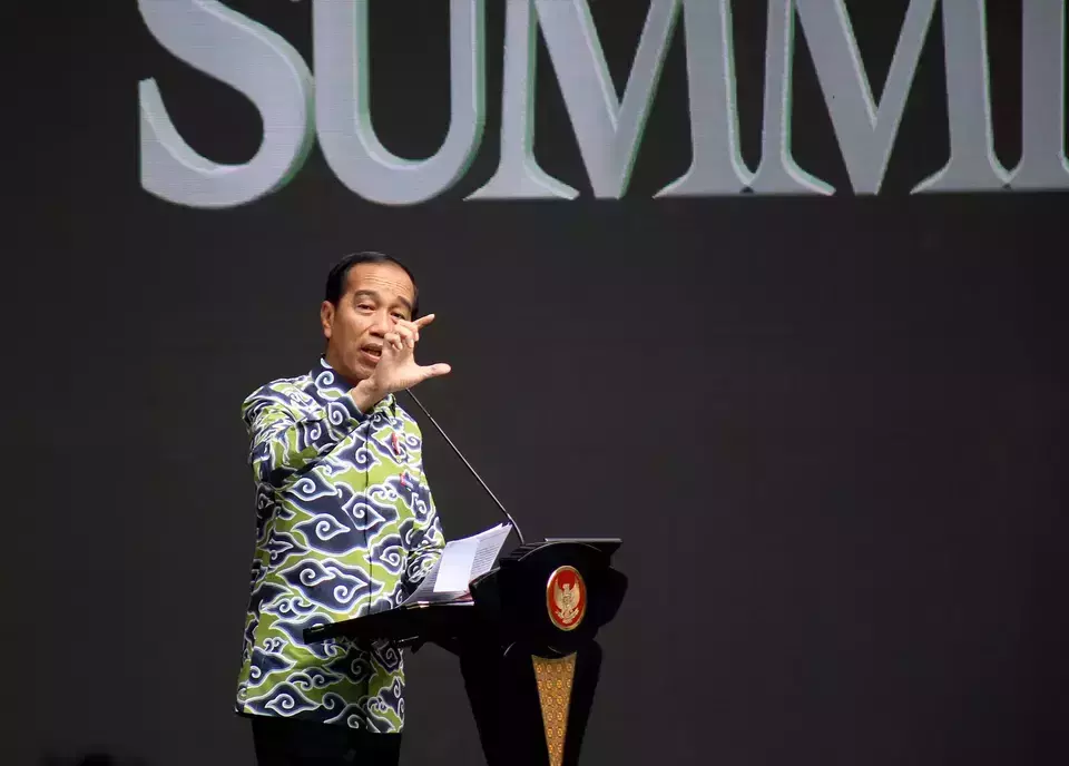 Jokowi speaks at the BNI Investor Daily Summit 2023 on Tuesday, October 24, 2023. (B1 Photo/Joanito De Saojoao)