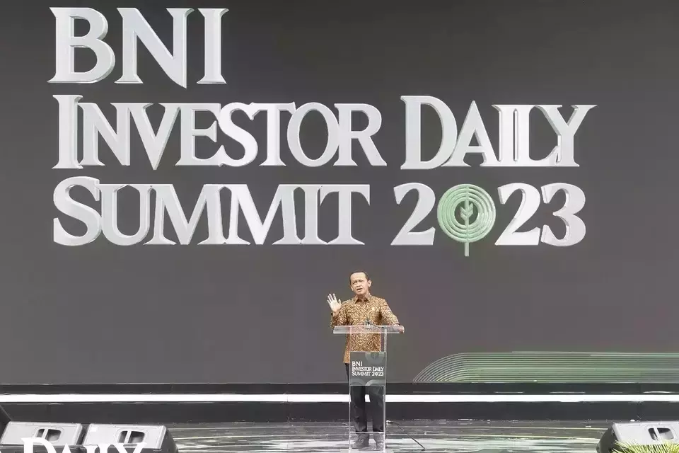 Investment Minister Bahlil Lahadalia speaks at the BNI Investor Daily Summit in Jakarta, Wednesday, Oct. 25, 2023. (B-Universe Photo/David Gita Rosa)