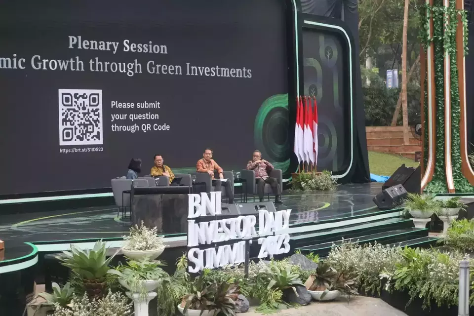 BNI’s director for risk management David Pirzada said at the 2023 BNI Investor Daily Summit at Hutan Kota by Plataran in Jakarta. (Photo Courtesy of BNI)
