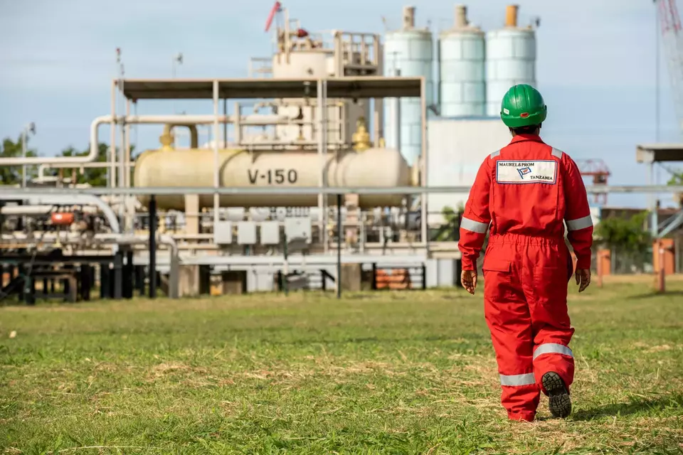 This undated photo shows a Maurel & Prom (M&P) worker at Tanzania's Mnazi Bay. Maurel & Prom is a Paris-based oil company and a subsidiary to Pertamina's international arm Pertamina Internasional EP. (Photo Courtesy of PIEP)
