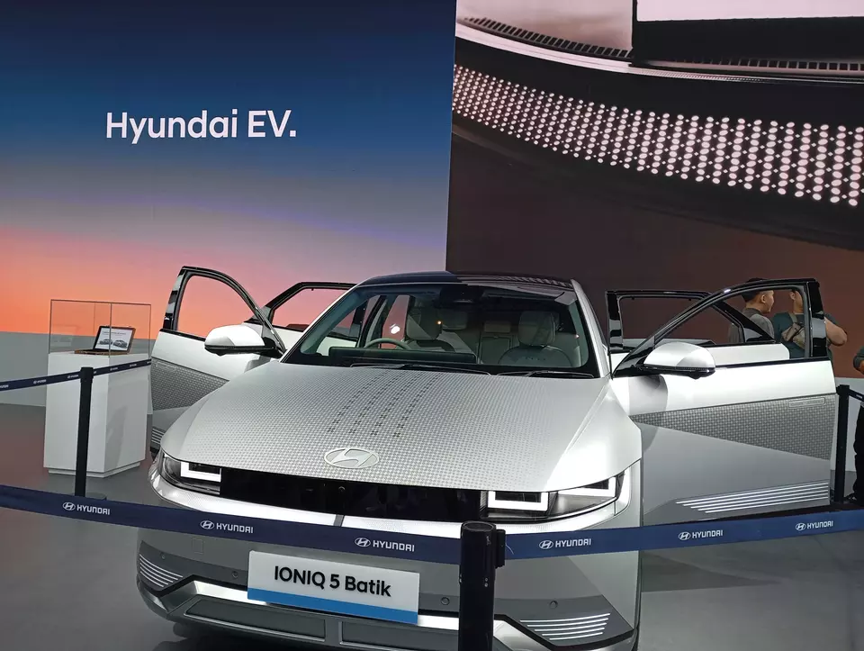 Hyundai Ioniq 5 Batik electric vehicle as seen at the Indonesia International Motor Show in Jakarta on Feb. 16, 2024. (JG Photo/Jayanty Nada Shofa)
