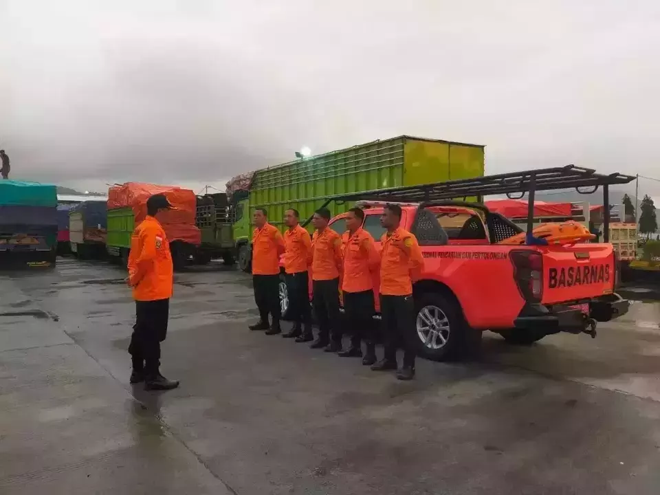 Members of the National Search and Rescue Agency (Basarnas) in Ternate, North Maluku, get ready for a mission to search a missing helicopter, Tuesday, Feb. 20, 2024. (Photo courtesy of Basarnas)
