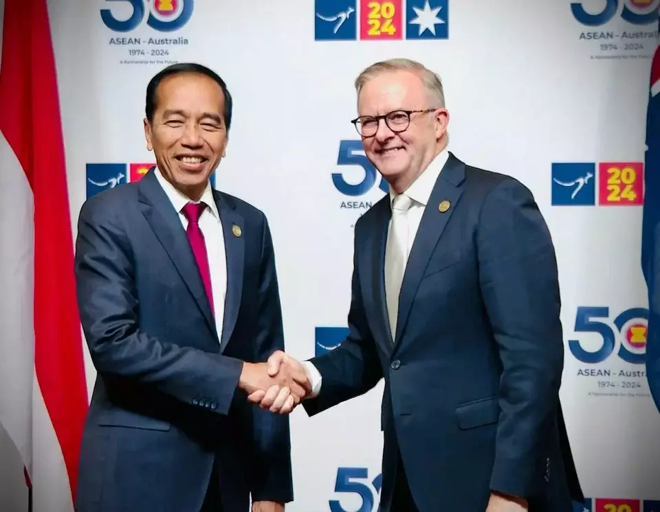 President Joko "Jokowi Widodo meets Australian Prime Minister Anthony Albanese in Melbourne on March 5, 2024. (Photo Courtesy of Presidential Press Bureau) 