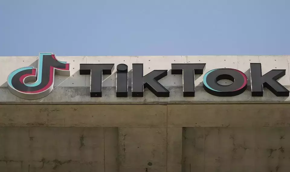 A TikTok sign is displayed on their building in Culver City, Calif., Monday, March 11, 2024. (AP Photo/Damian Dovarganes)