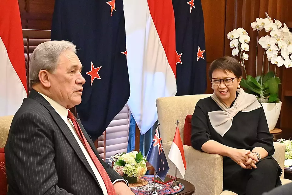 Foreign Affairs Minister Retno Marsudi hosts New Zealander counterpart Winston Peters  in Jakarta on March 14, 2024. (Photo Courtesy of Foreign Affairs Ministry)