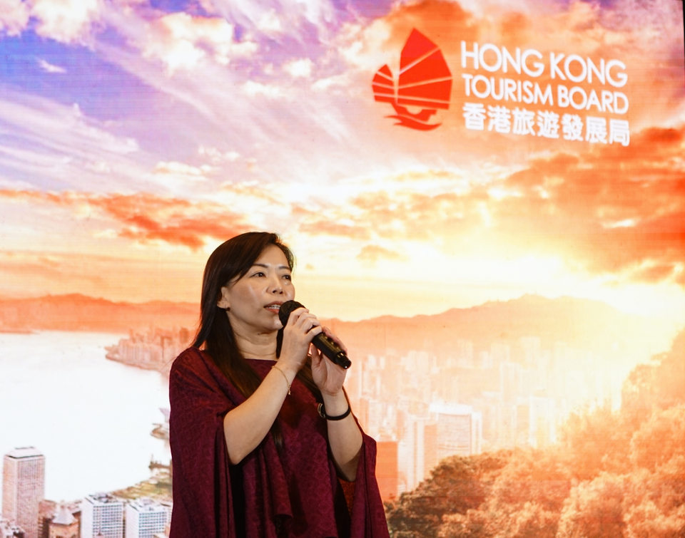 Liew Chian Jia, Regional Director of Southeast Asia, Hong Kong Tourism Board (HKTB) delivering a speech at a media gathering event at Thamrin Nine, Jakarta, Wednesday, March 27, 2024. (Photo courtesy of HKTB)