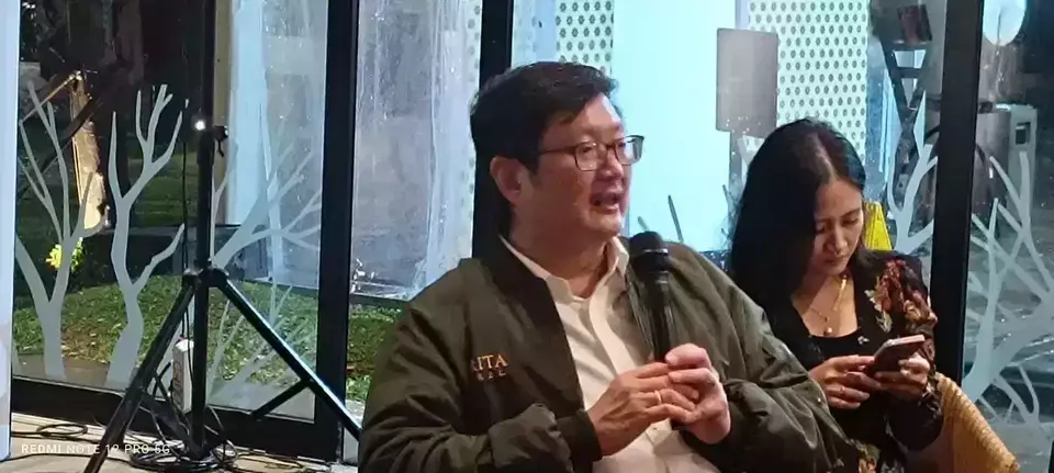 Harita Nickel's CEO, Roy Arman Arfandy, at a media gathering in Jakarta on Wednesday, April 3, 2024. (Beritasatu.com/Whisnu Bagus Prasetyo)