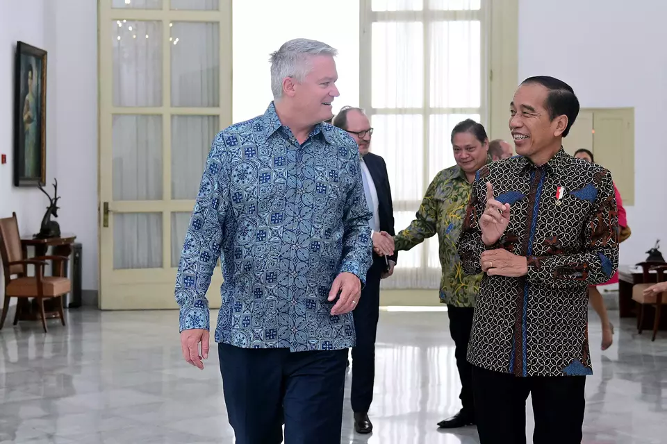 OECD Secretary-General Mathias Cormann and President Joko "Jokowi" Widodo meet at the Bogor Palace on May 28, 2024. (Photo Courtesy of Presidential Press Bureau)