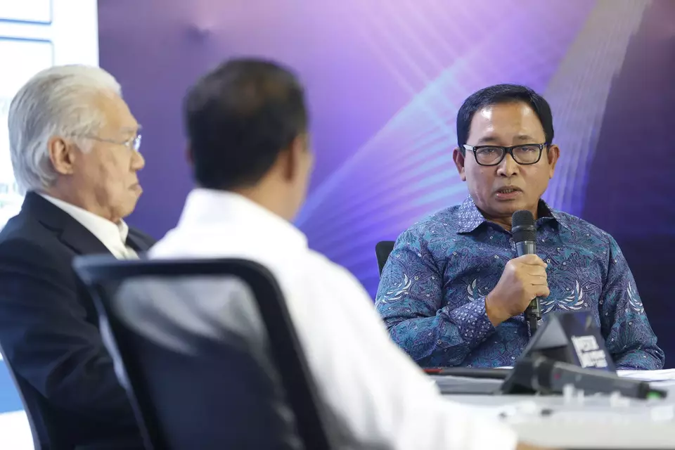 ID Food chief executive officer Sis Apik Wijayanto speaks at the Investor Daily Roundtable at Hutan Kota by Plataran in Jakarta on July 2, 2024. (B1 Photo/David Gita Rosa)