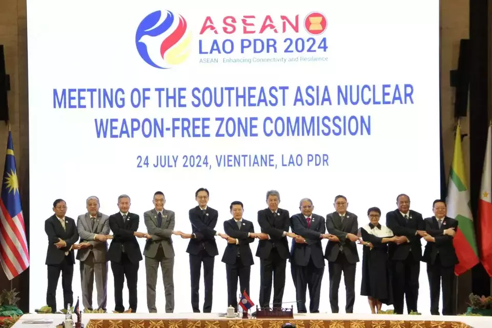 Foreign Minister Retno Marsudi attends the Southeast Asia Nuclear Weapon-Free Zone (SEANWFZ) Commission meeting in Vientiane, Laos, on July 24, 2024. (Photo Courtesy of Foreign Affairs Ministry)