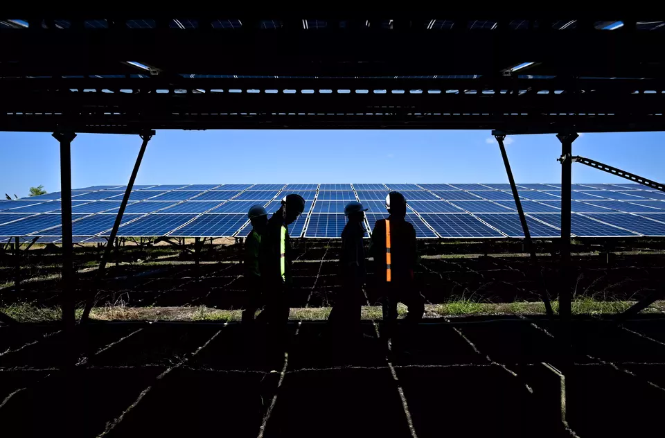 Solar power plants in Central Lombok, West Nusa Tenggara, on July 15, 2024. (Antara Photo/Ahmad Subaidi)