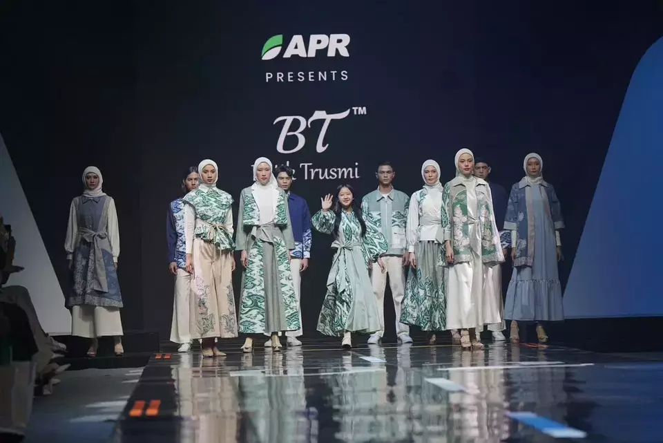 A collection of female dresses is featured during the Muslim Fashion Festival (MUFFEST)+ held from August 8-11 at Istora Senayan Stadium in Jakarta. (Handout)