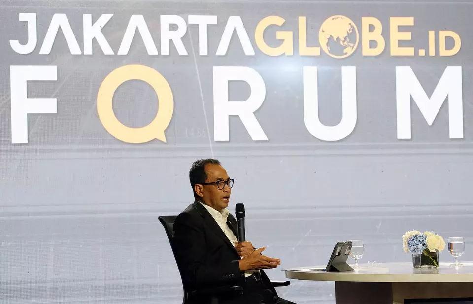 Transportation Minister Budi Karya Sumadi participated as a speaker in the Jakartaglobe.id Forum on "Connectivity as the Key to Economic Equality," hosted by B-Universe at Hotel Mulia, Jakarta, on Friday, Sept. 20, 2024. (Berita Satu Photo/Joanito De Saojoao)