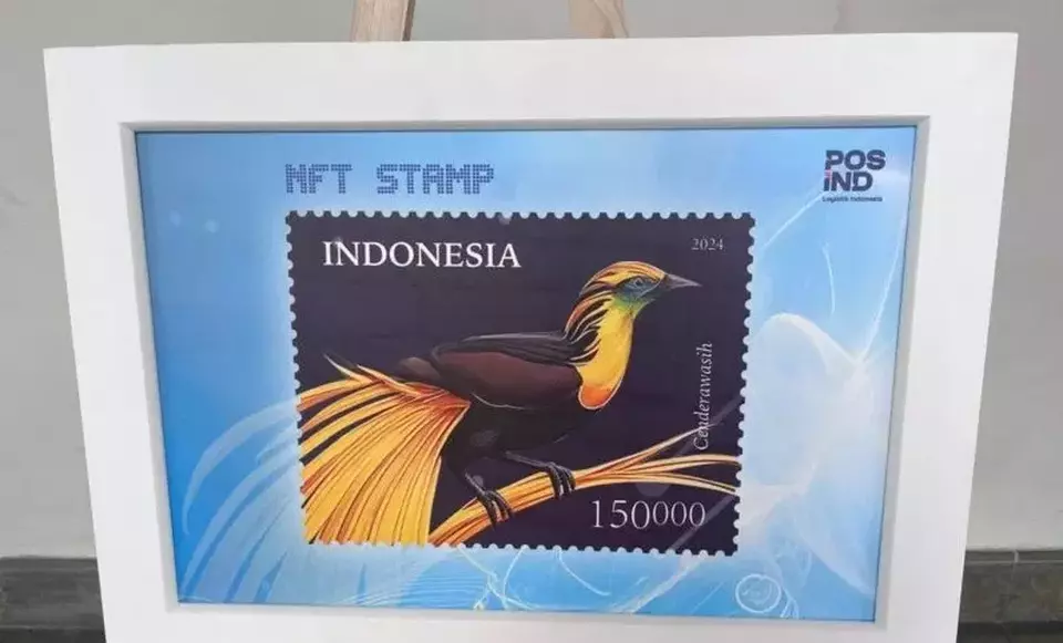 The first Indonesian NFT stamp collection on display at state-owned Pos Indonesia's headquarters in Bandung, West Java, Friday, Sept. 27, 2024. (ANTARA/Fathur Rochman)	