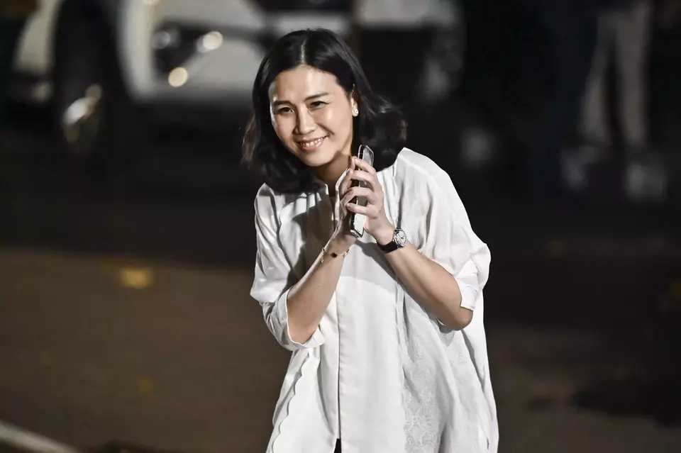 Veronica Tan arrives at the private residence of President-elect Prabowo Subianto on Kertanegara VI Street, South Jakarta, Monday, Oct. 14, 2024. (Antara Photo/Aprillio Akbar)