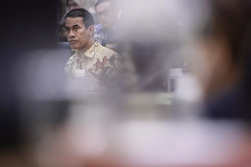Agriculture Minister Andi Amran Sulaiman joins a hearing with the House of Representatives in Jakarta on Nov. 5, 2024. (Antara Photo/Dhemas Reviyanto)