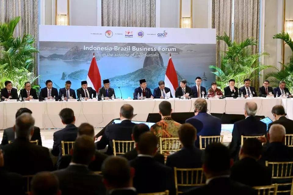President Prabowo Subianto attends the Indonesia-Brazil Business Forum in Rio de Janeiro on Nov. 17, 2024 local time. (Photo Courtesy of Presidential Press Bureau)