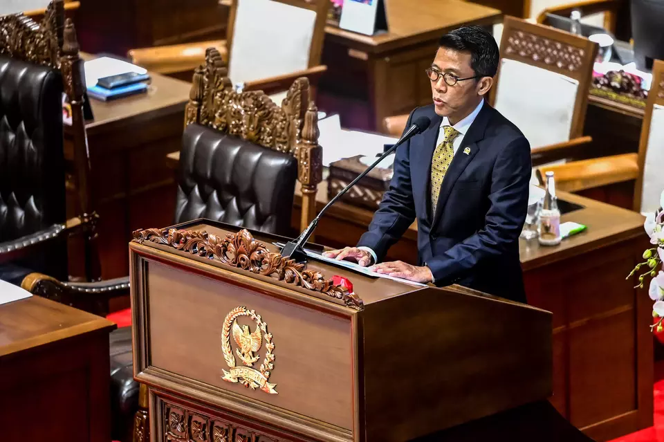 FILE - Senior lawmaker Mukhamad Misbakhun speaks during a plenary session at the House of Representatives in Jakarta, Tuesday, Nov. 12, 2024. (Antara Photo/Rivan Awal Lingga)