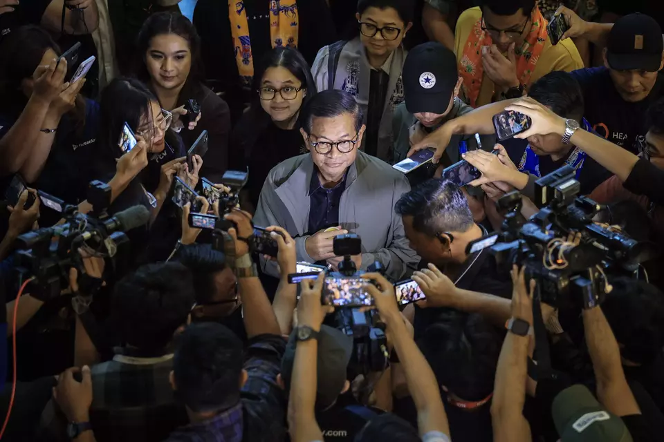 FILE - Pramono Anung speaks to journalists in Jakarta, Wednesday, Nov. 27, 2024. (Antara Photo/Dhemas Reviyanto)
