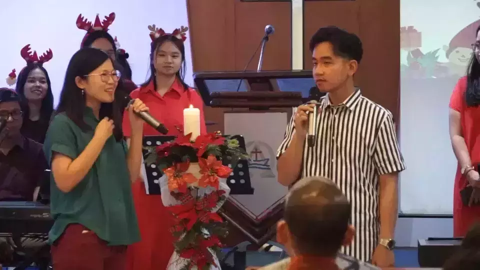 Vice President Gibran Rakabuming Raka attended the Christmas celebration of the Youth Commission of the Indonesian Christian Church (GKI) Wahid Hasyim, Central Jakarta.