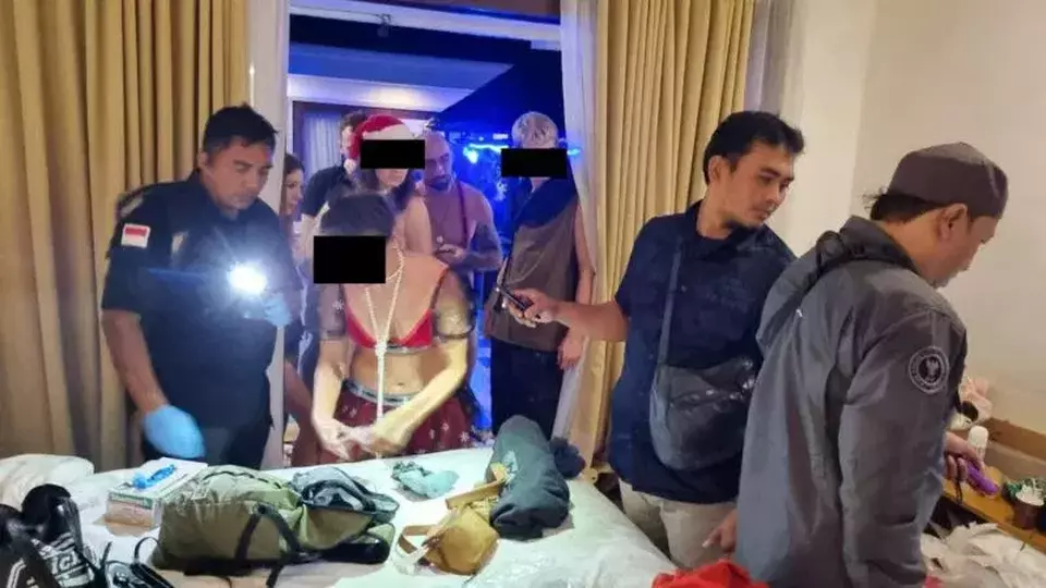 The Bali National Narcotics Agency (BNNP Bali) conducted a raid at a villa in the Canggu area, North Kuta, Badung, uncovering a suspected illegal party involving foreign nationals on Saturday, Dec. 21, 2024. (BNNP Bali)