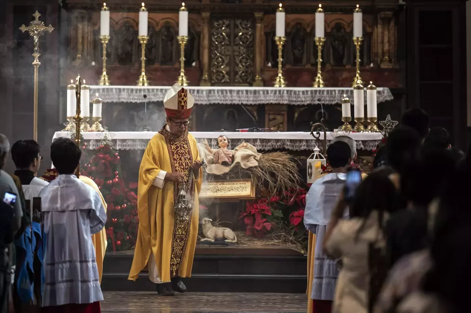 Archbishop of Jakarta Ignatius Cardinal Suharyo leads the Christmas Mass at Jakarta Cathedral on Wednesday, Dec. 25, 2024. This year